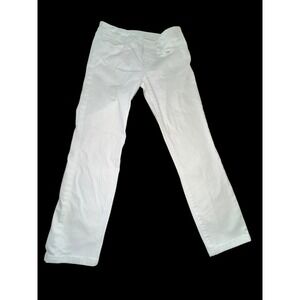 Tory Burch Women's Alexa Cropped Skinny Pants White Stretch Size 27